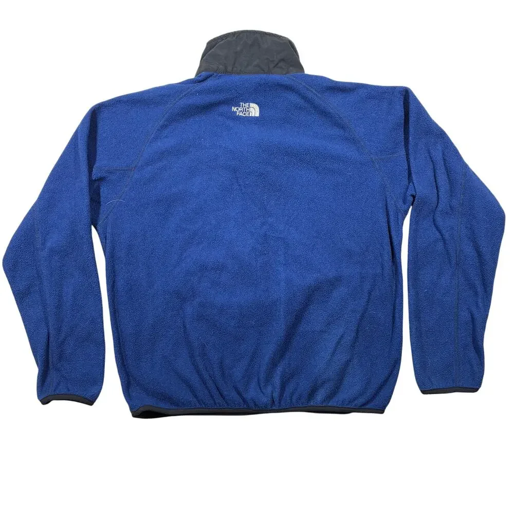 Vintage The North Face Jacket Medium Blue Cozy Fleece 1/2 Zip Pullover USA Made